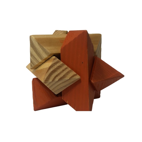 Educational Toy Wood Puzzle Interlocking Interlocking Wooden 6 Piece - Picture 3 of 4